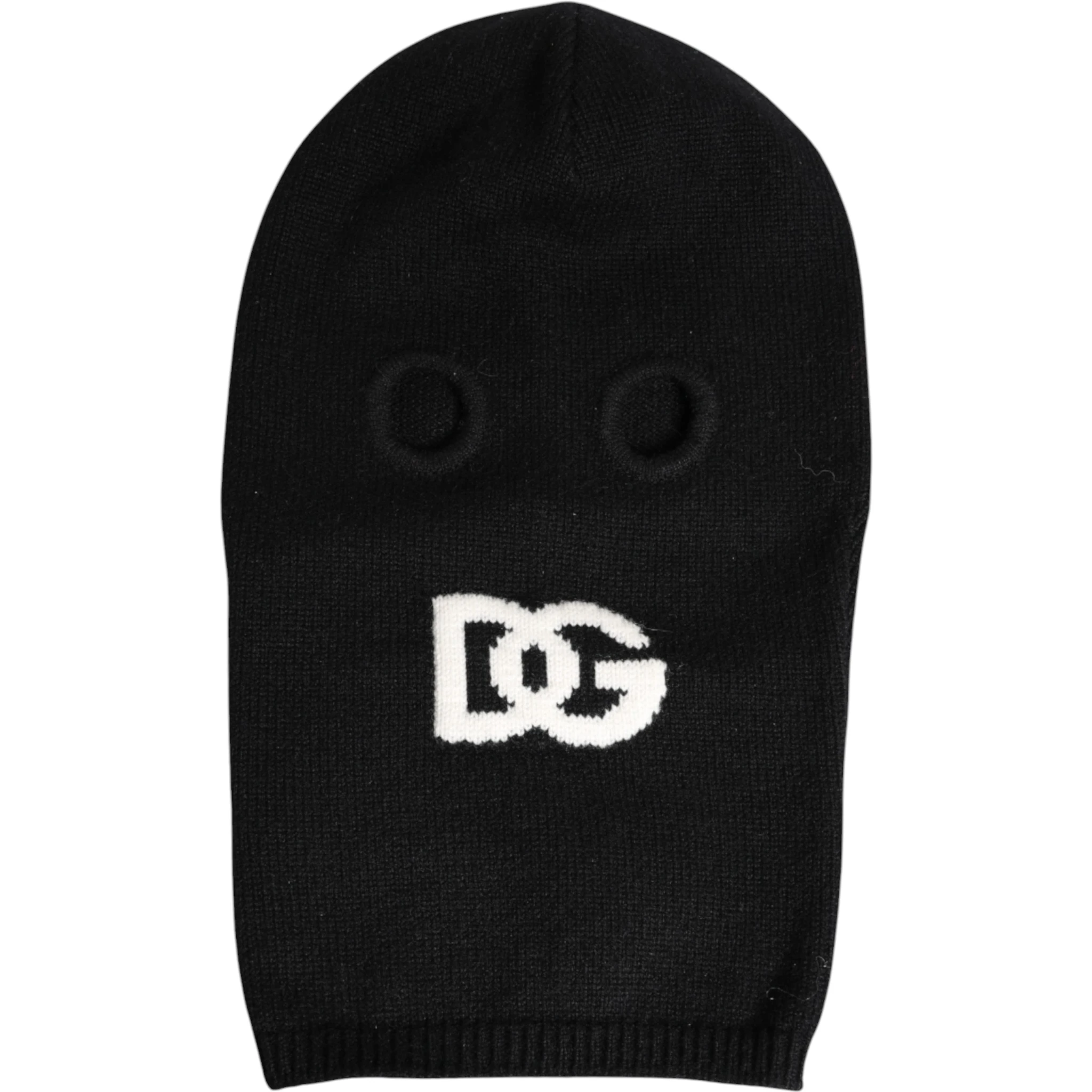Black Cashmere Knitted Ski Mask Balaclava Hat