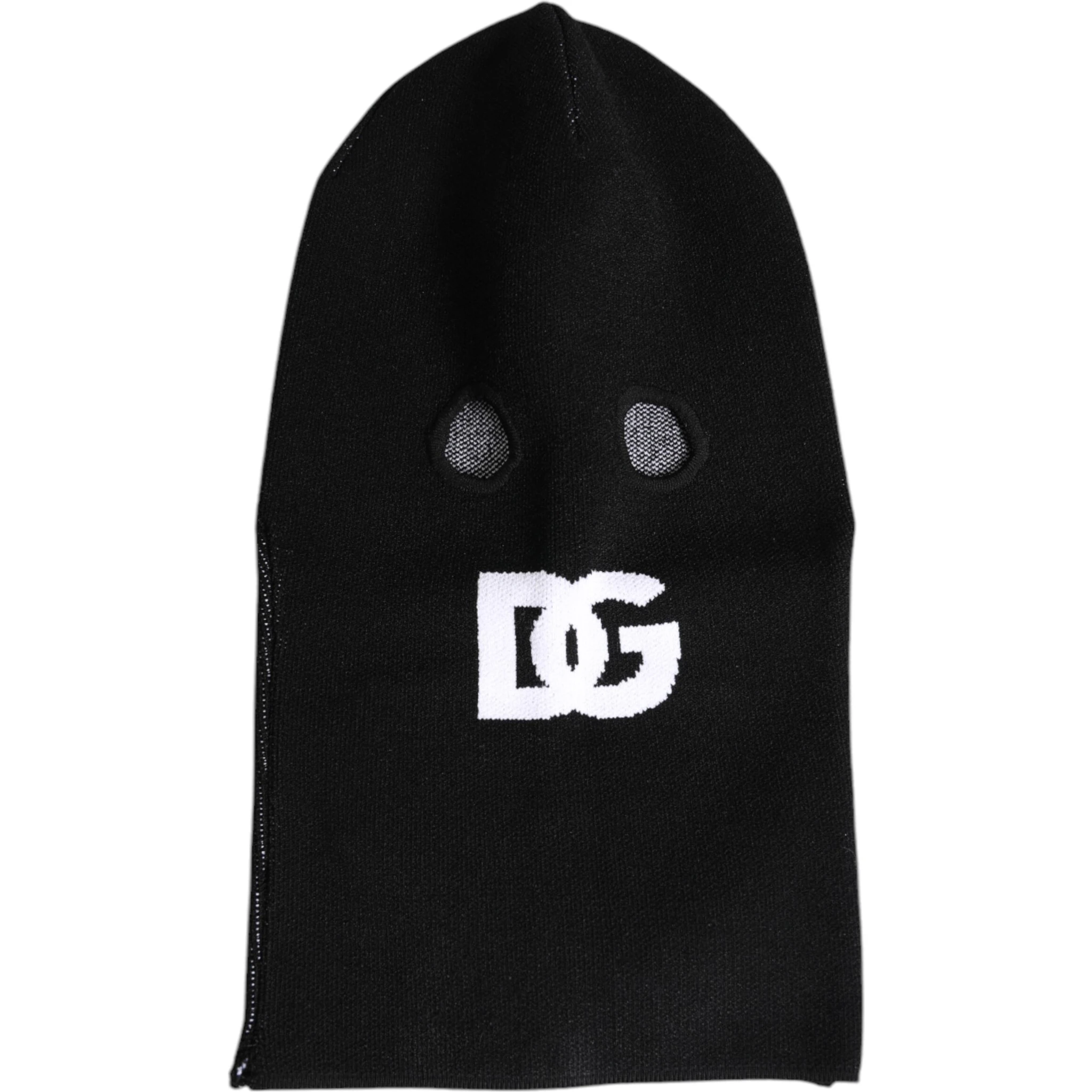 Black Cashmere Knitted Ski Mask Balaclava Hat