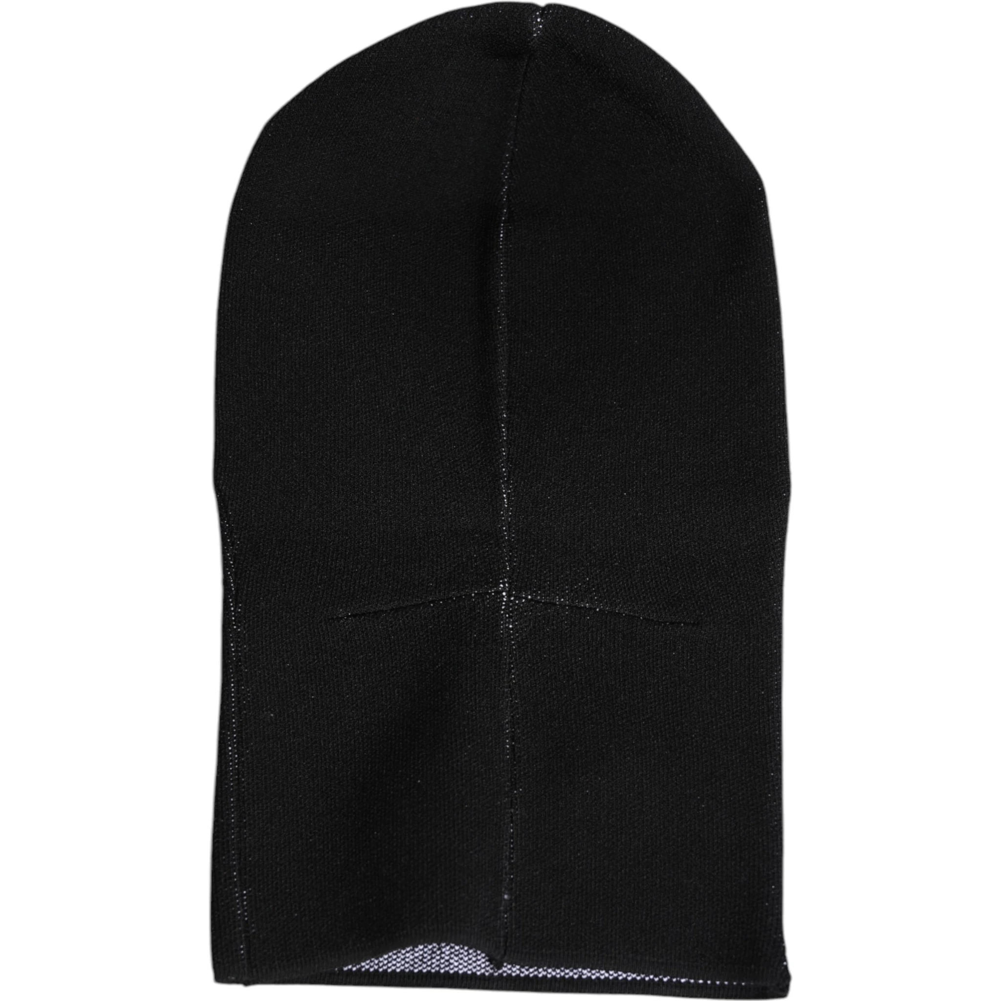 Black Cashmere Knitted Ski Mask Balaclava Hat