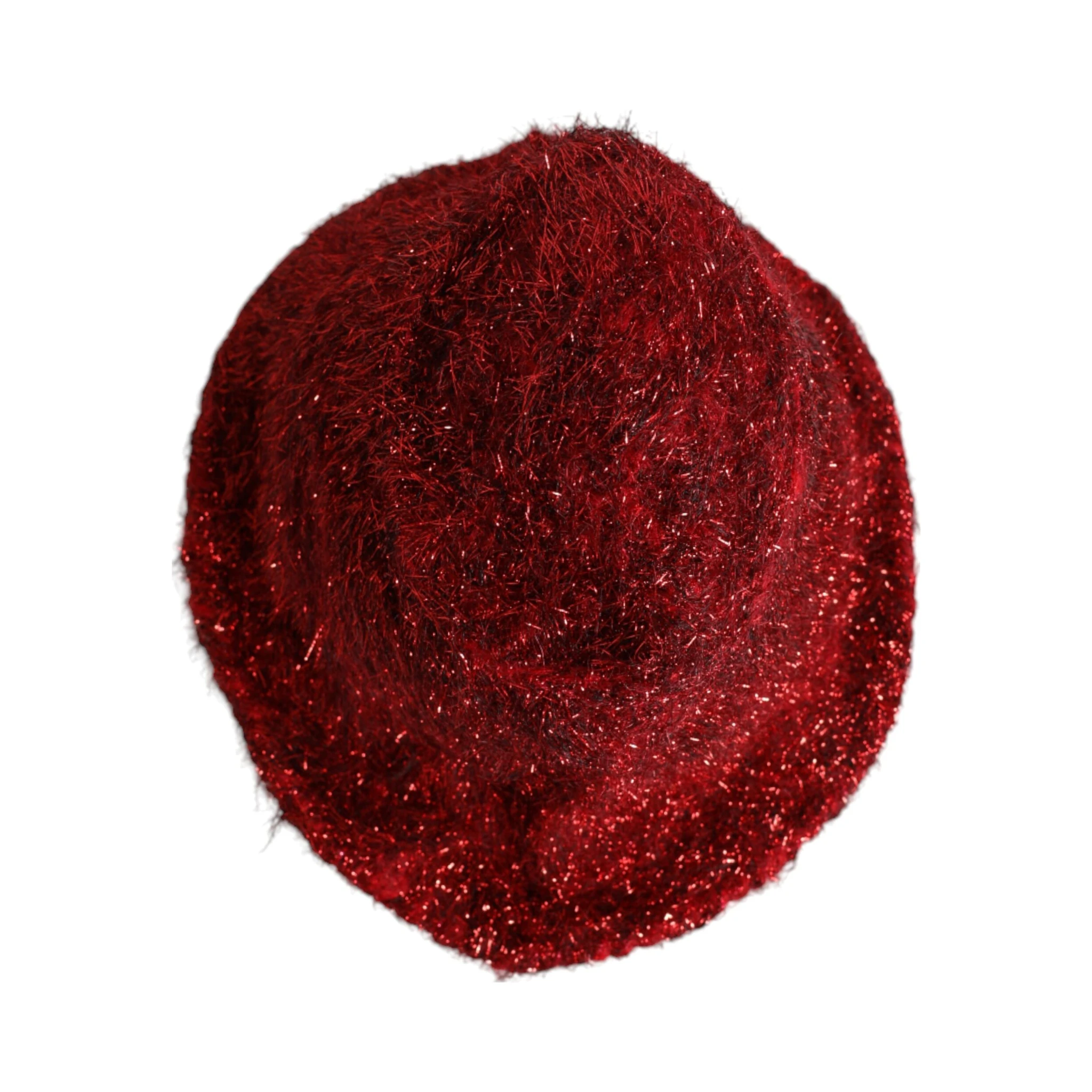 Red Viscose Tinsel Wide Brim Bucket Hat