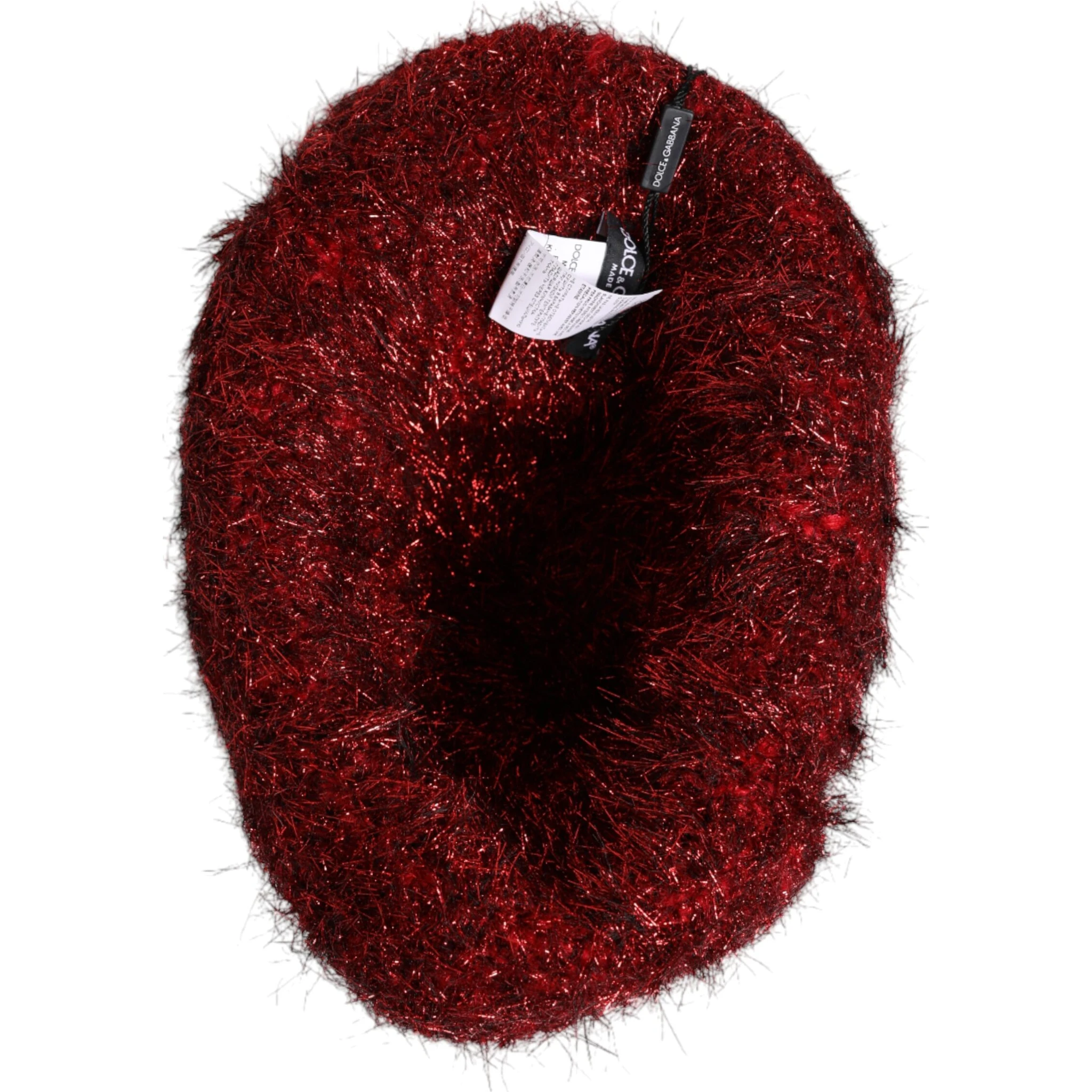 Red Viscose Tinsel Wide Brim Bucket Hat