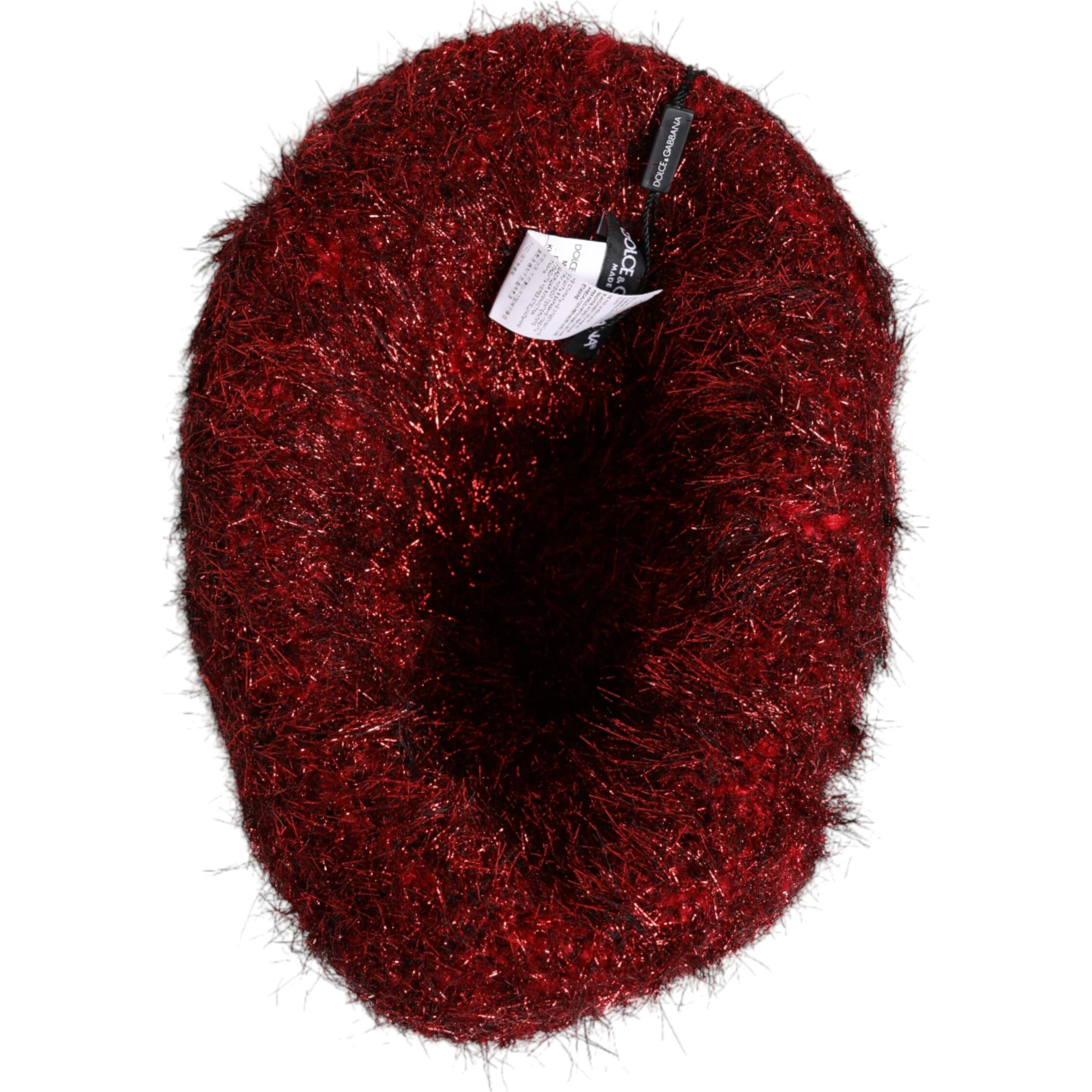 Red Viscose Tinsel Wide Brim Bucket Hat