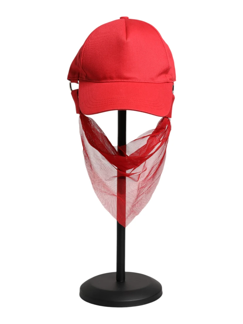 Red Cotton 6 Panels Women Baseball Cap