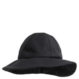 Black Cotton Wide Brim Bucket Hat