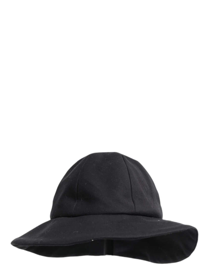 Black Cotton Wide Brim Bucket Hat