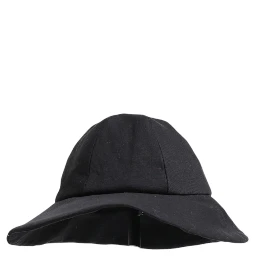 Black Cotton Wide Brim Bucket Hat
