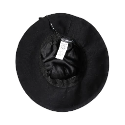 Black Cotton Wide Brim Bucket Hat