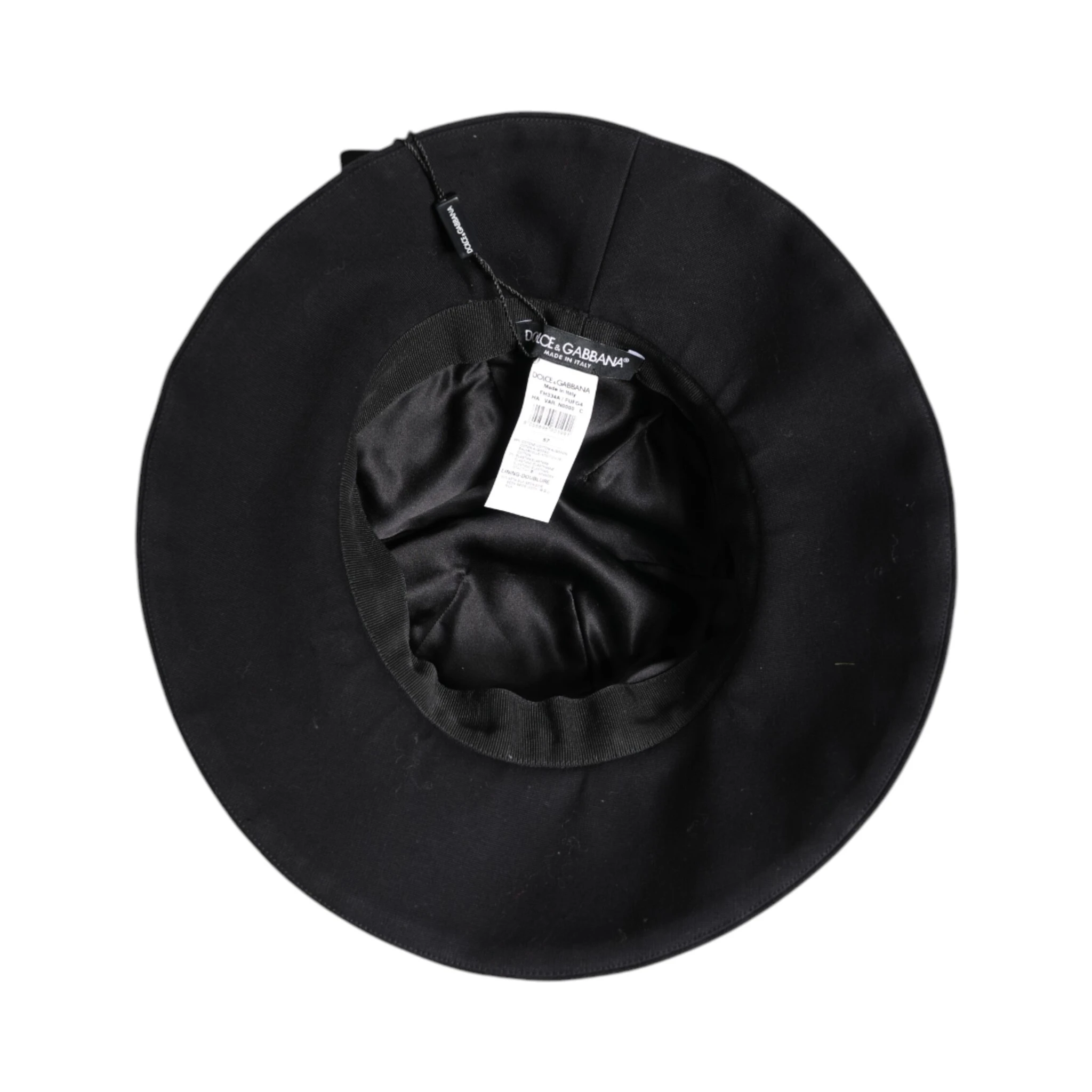 Black Cotton Wide Brim Bucket Hat