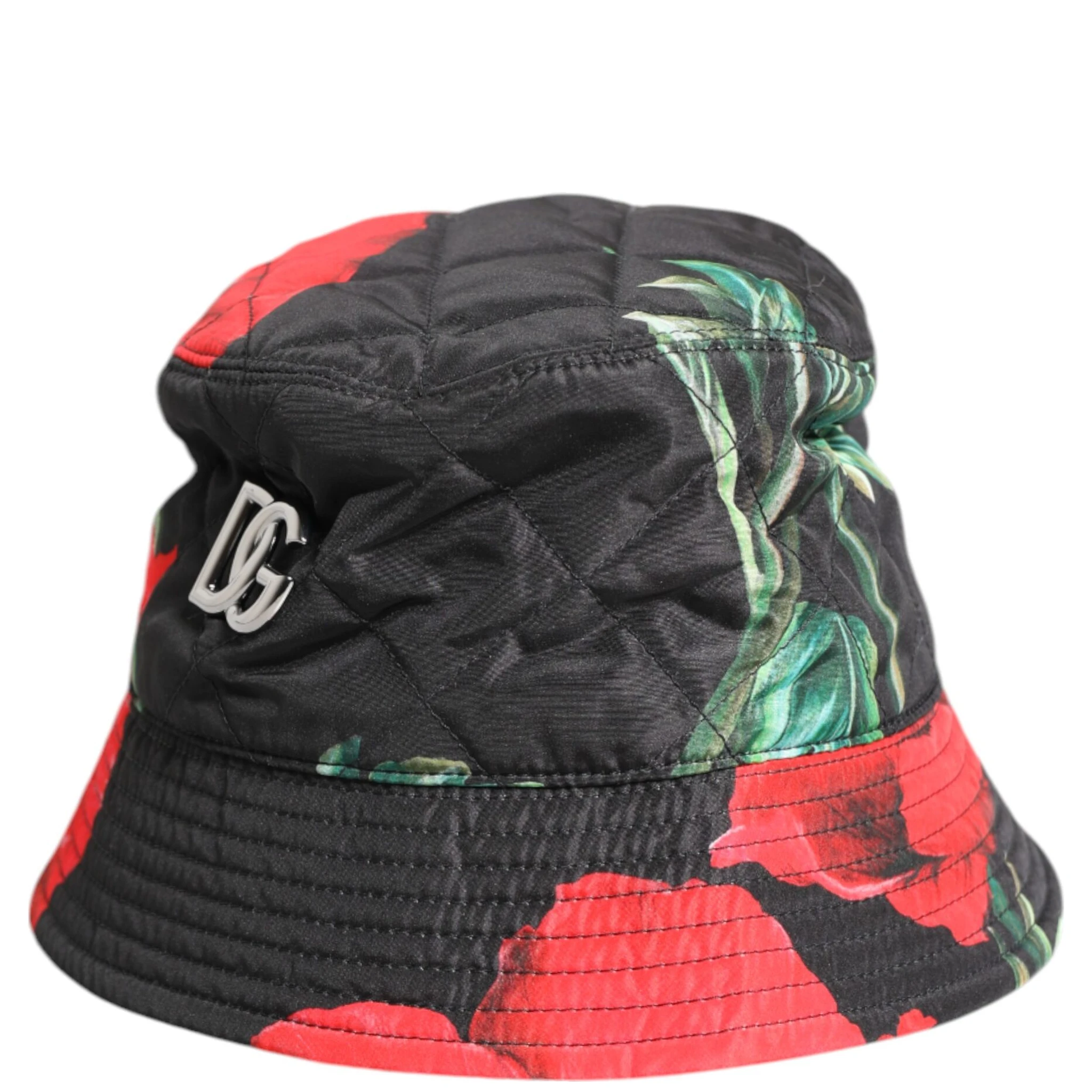 Multicolor DG Plaque Wide Brim Bucket Hat