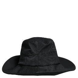 Black Cotton Wide Brim Fedora Hat