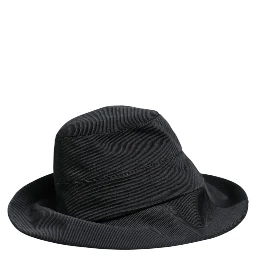 Black Cotton Wide Brim Fedora Hat