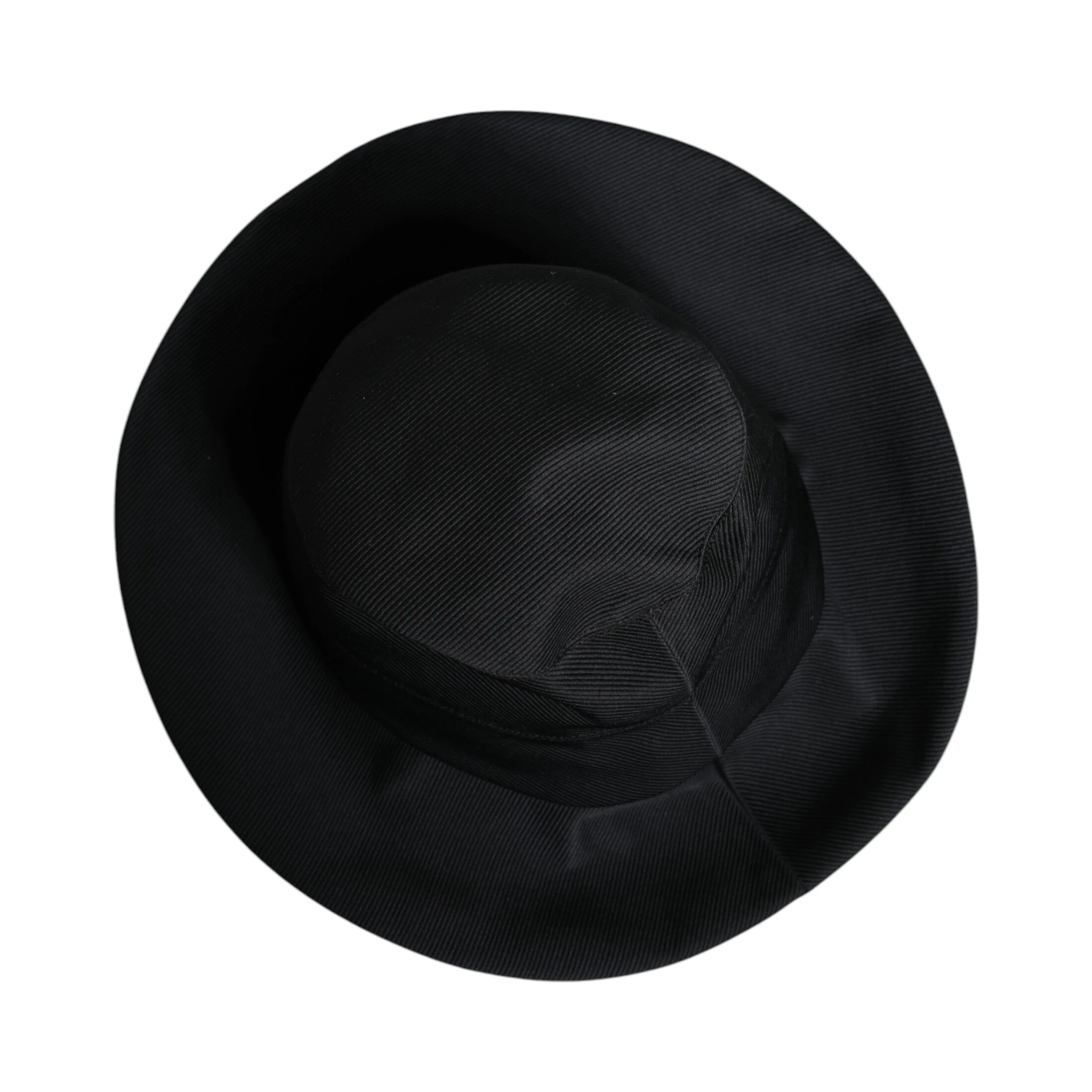 Black Cotton Wide Brim Fedora Hat