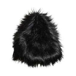Black Acrylic Fur Womens Bucket Hat