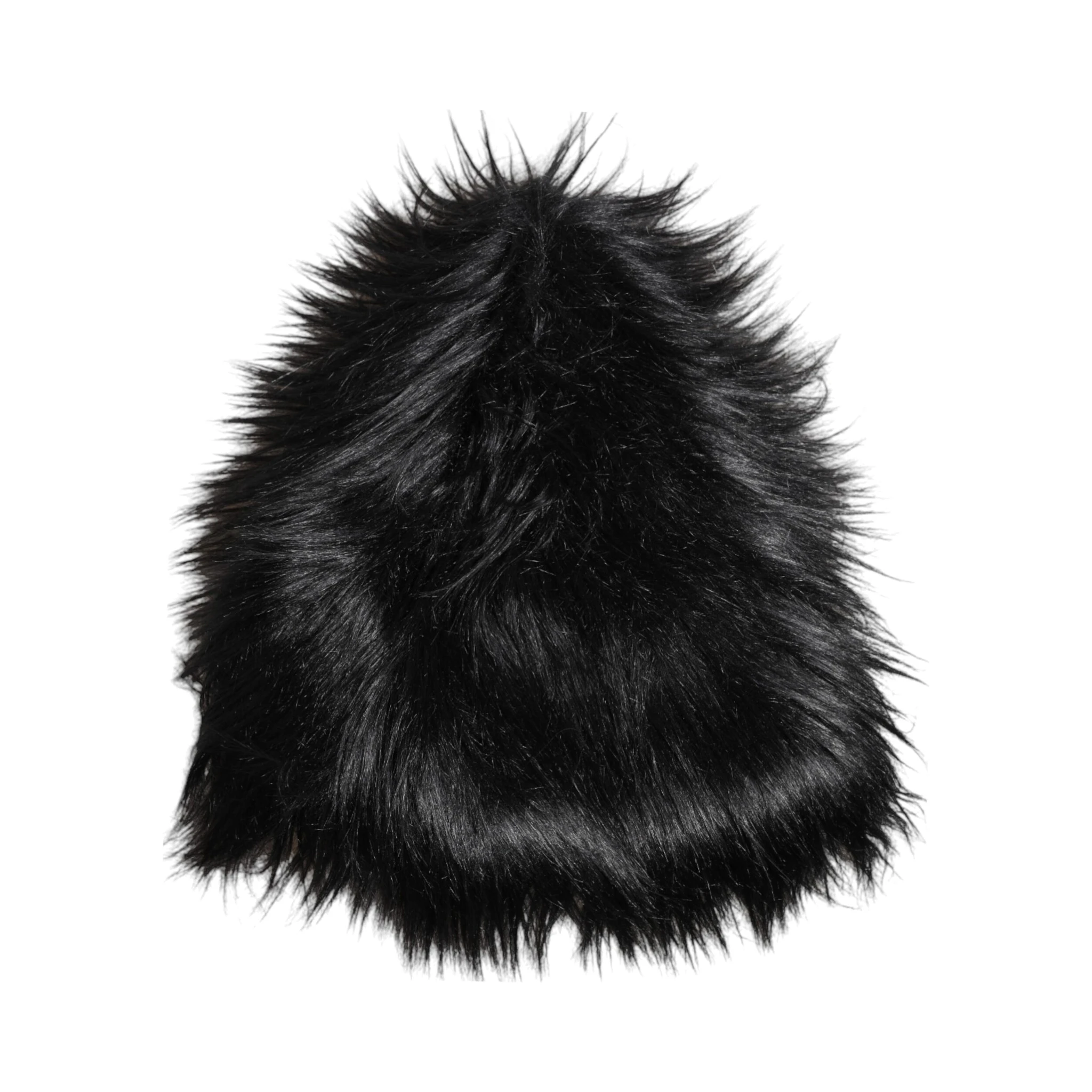Black Acrylic Fur Womens Bucket Hat