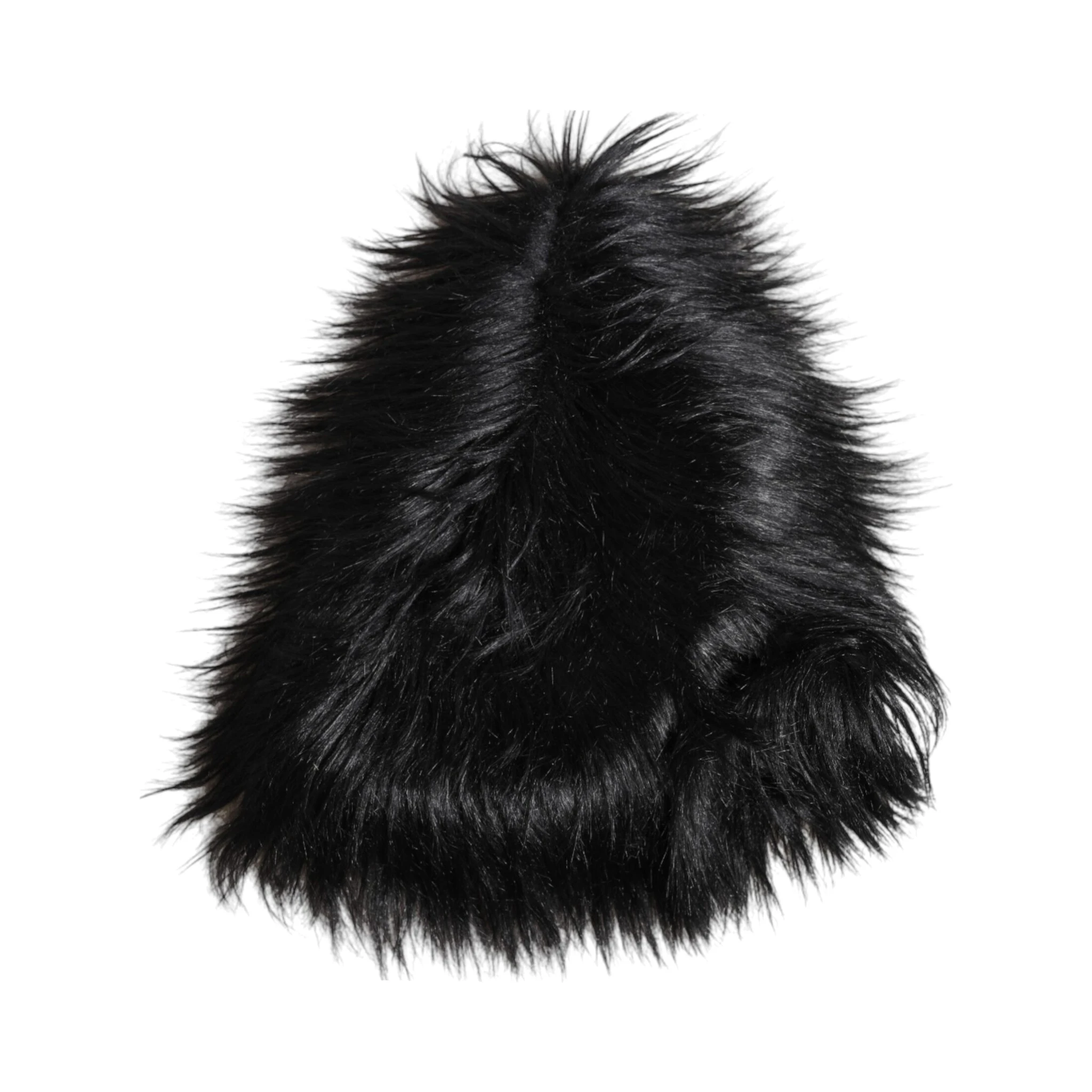 Black Acrylic Fur Womens Bucket Hat
