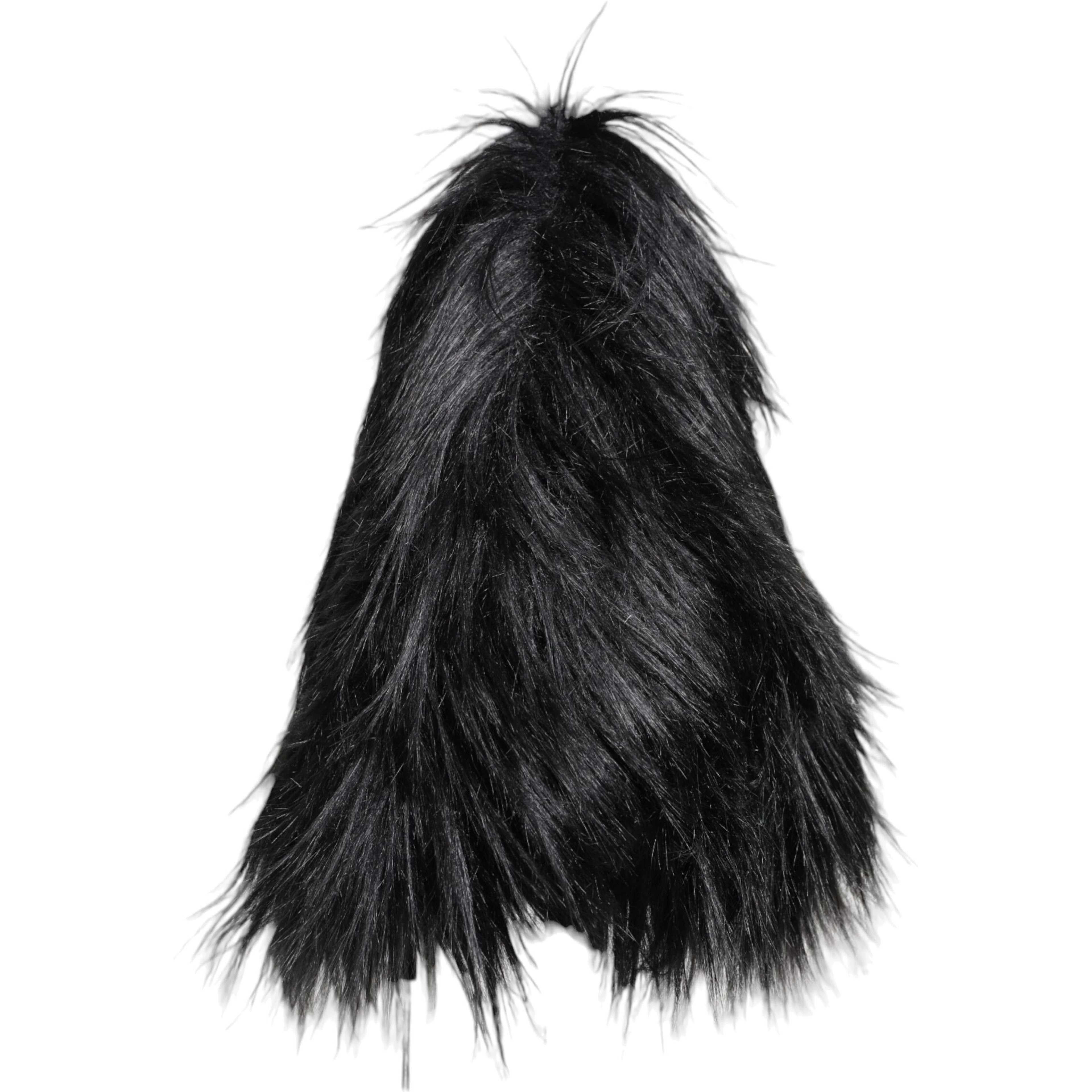 Black Acrylic Fur Womens Bucket Hat