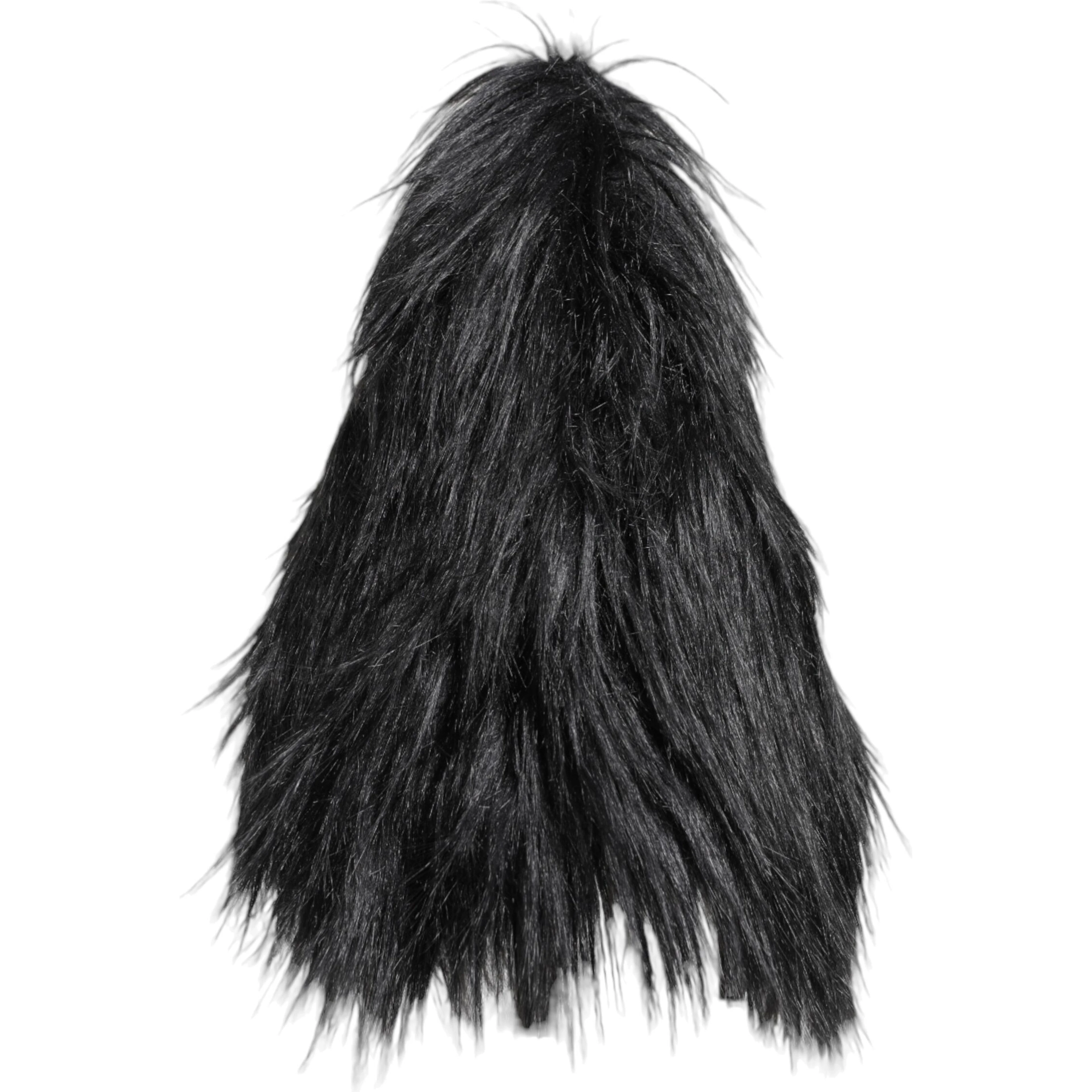 Black Acrylic Fur Womens Bucket Hat