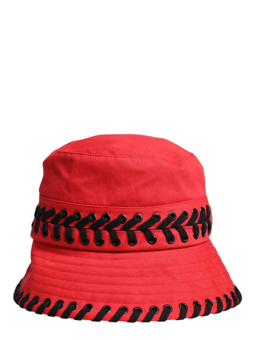Red Lace Polyester Wide Brim Bucket Hat