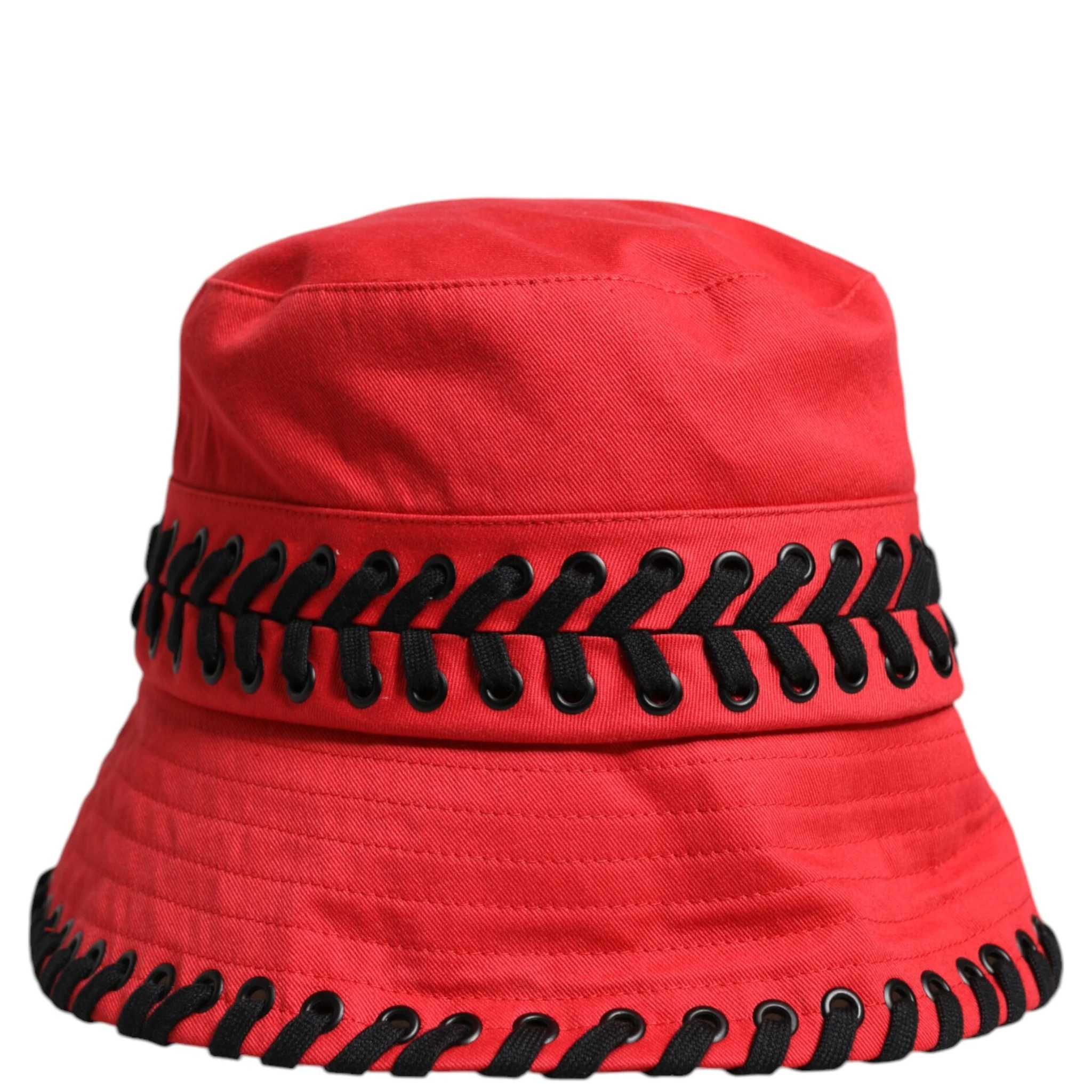 Red Lace Polyester Wide Brim Bucket Hat