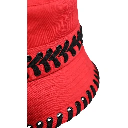 Red Lace Polyester Wide Brim Bucket Hat