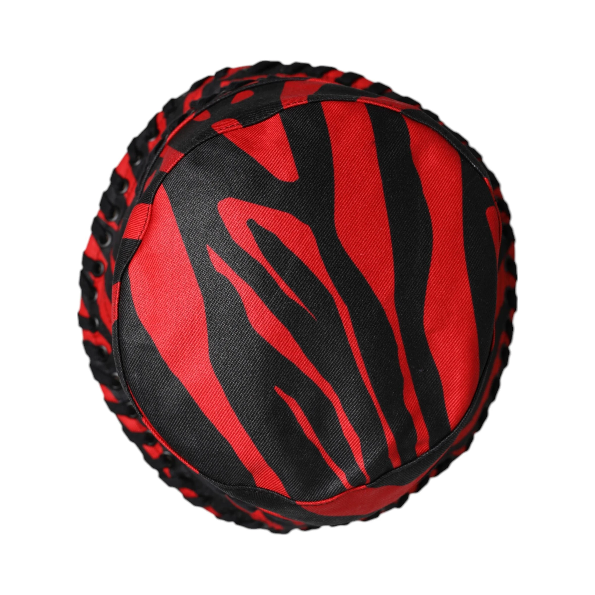 Black Red Stripe Polyester Wide Brim Bucket Hat