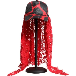 Red Black Lace Tulle Cotton Baseball Cap