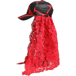 Red Black Lace Tulle Cotton Baseball Cap