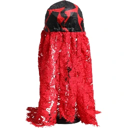Red Black Lace Tulle Cotton Baseball Cap