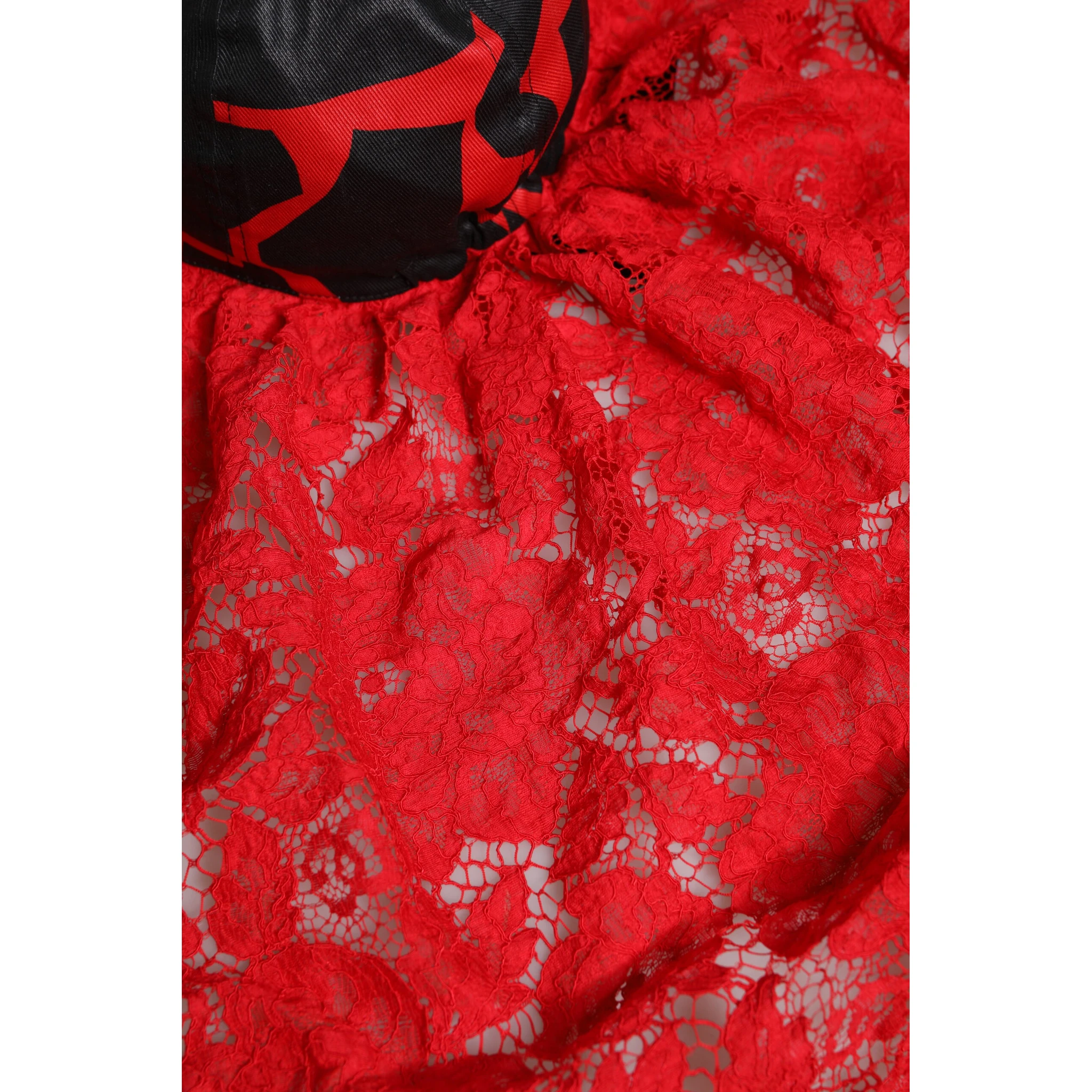 Red Black Lace Tulle Cotton Baseball Cap