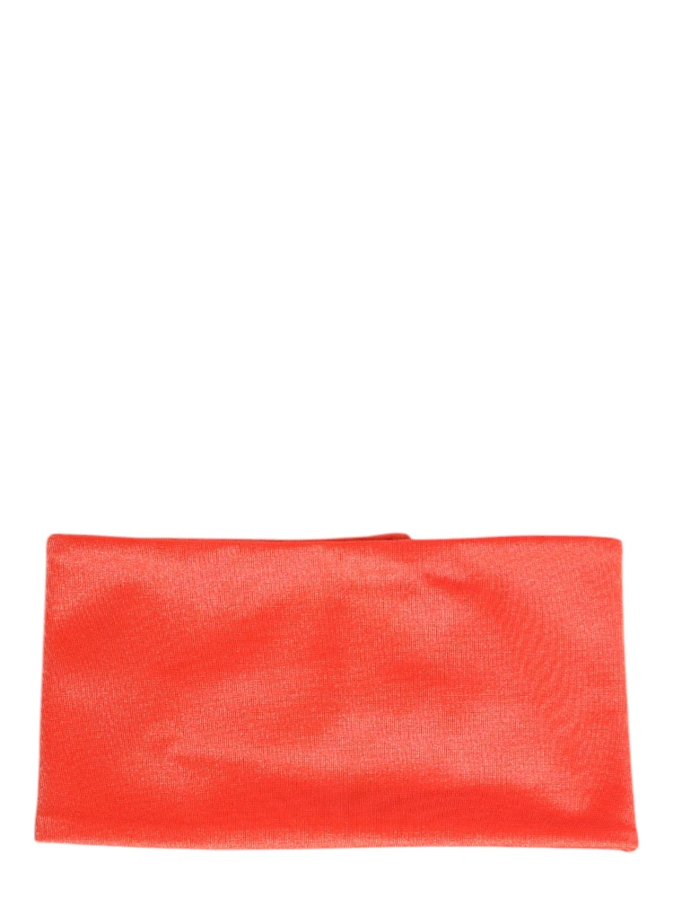 Orange Nylon Stretch Women Neck Warmer Scarf