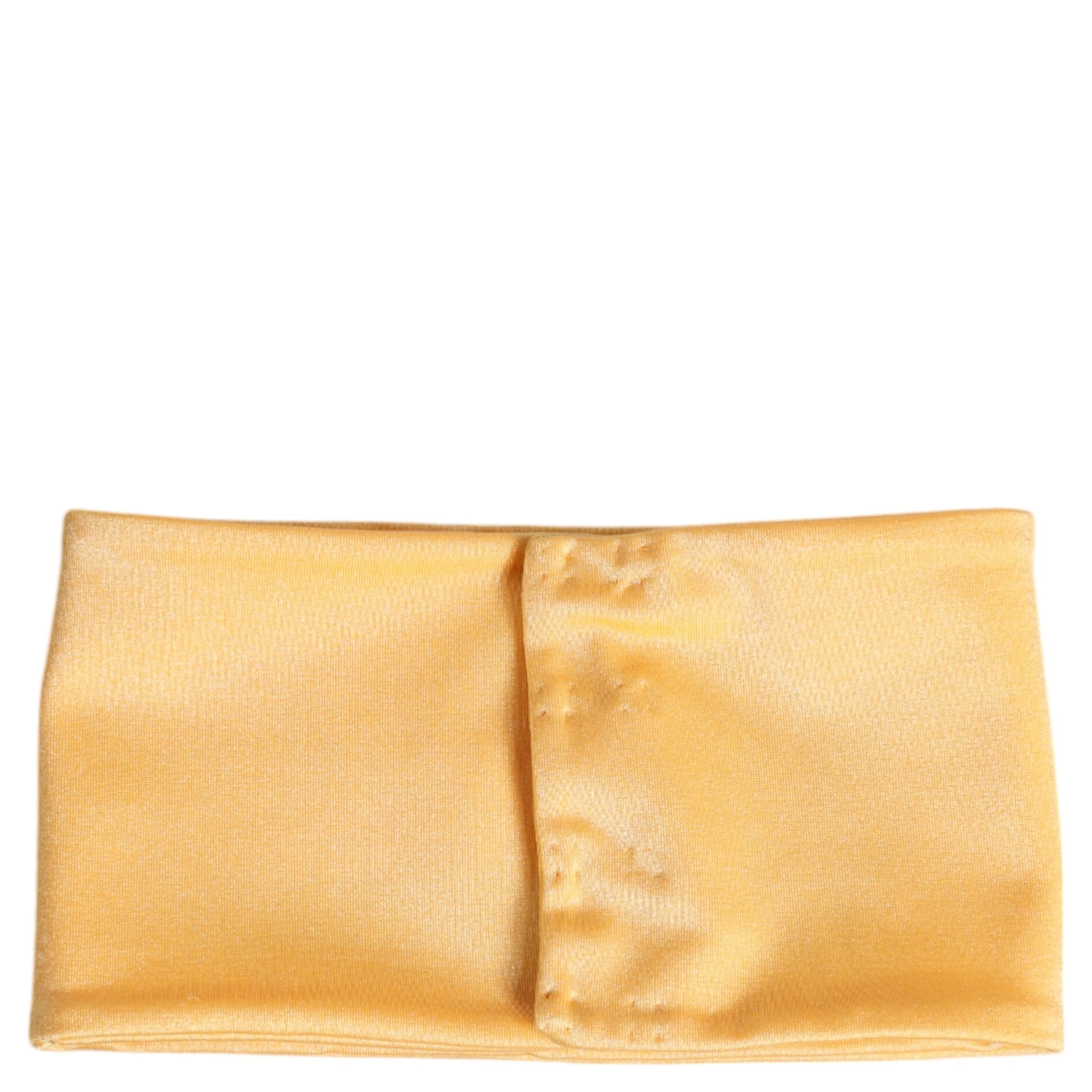 Yellow Nylon Stretch Women Neck Warmer Scarf