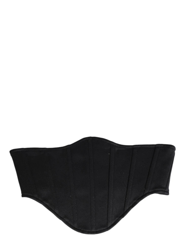 Black Cotton Waist Tuxedo Belt Cummerbund