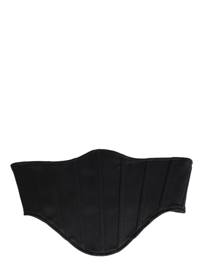Black Cotton Waist Tuxedo Belt Cummerbund