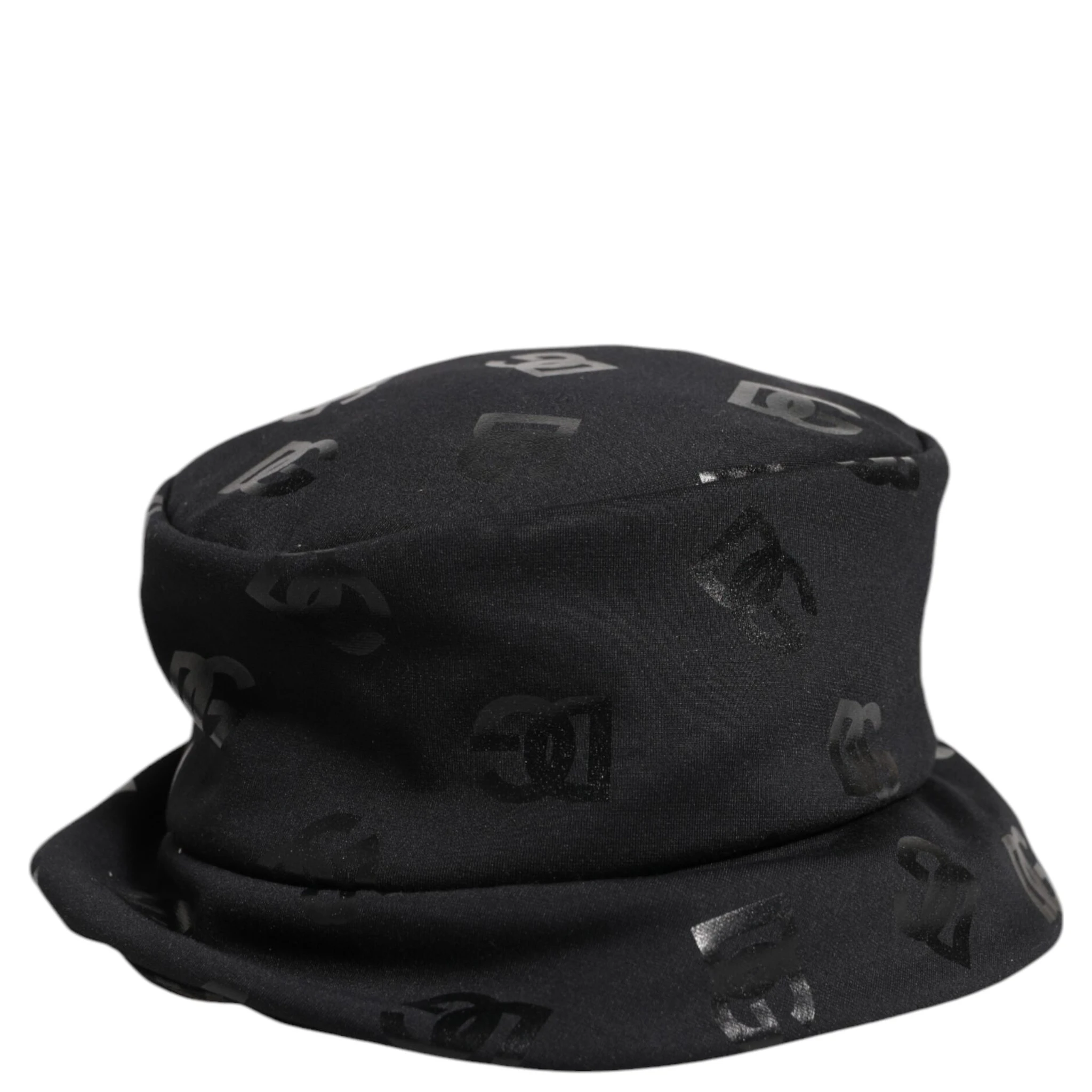 Black DG Monogram Polyester Jacquard Bucket Hat