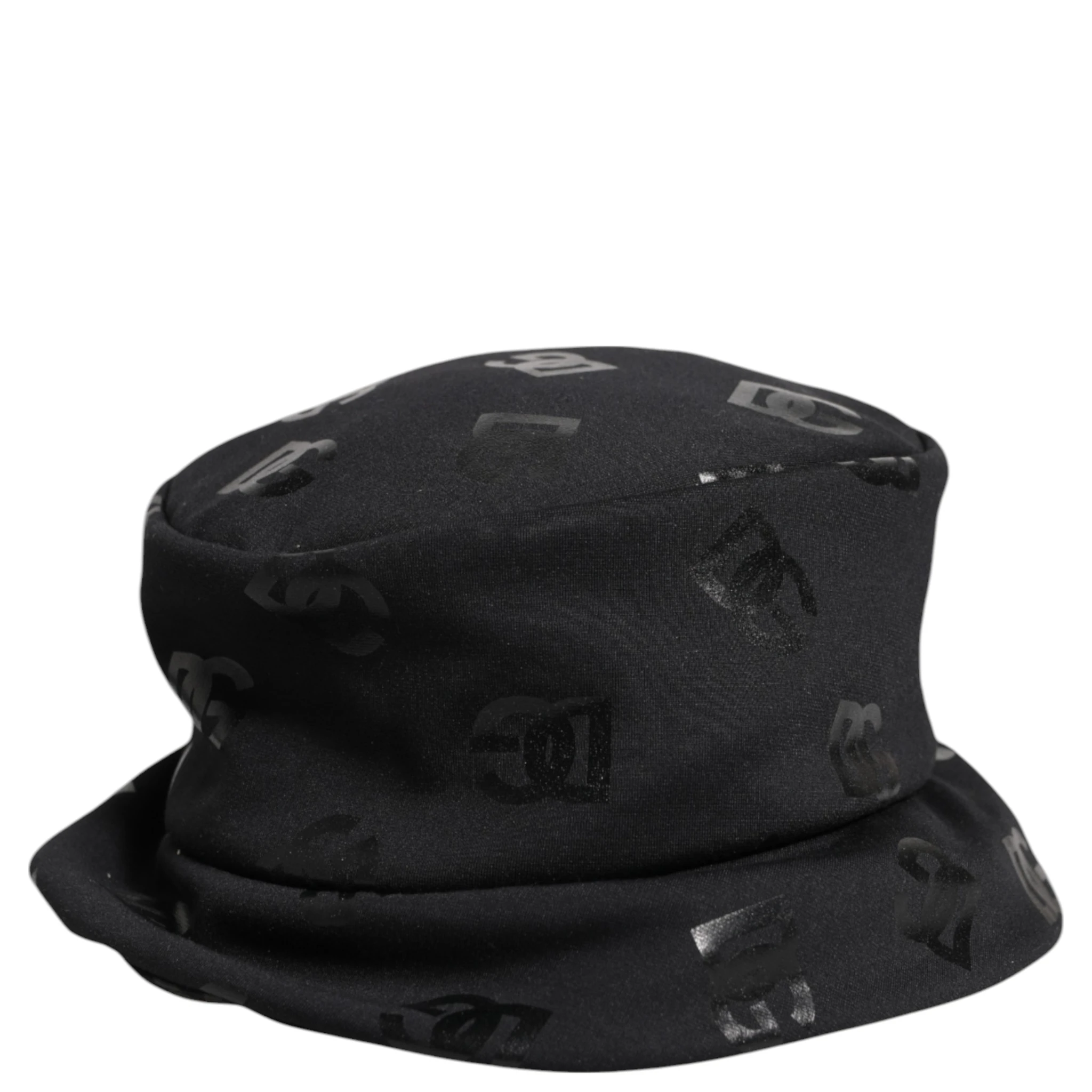 Black DG Monogram Polyester Jacquard Bucket Hat