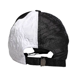 White Black Polka Dot Feathers Baseball Cap