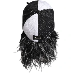 White Black Polka Dot Feathers Baseball Cap
