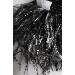 White Black Polka Dot Feathers Baseball Cap