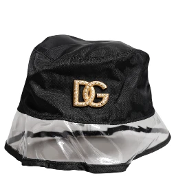 Black Nylon PVC DG Logo Bucket Hat