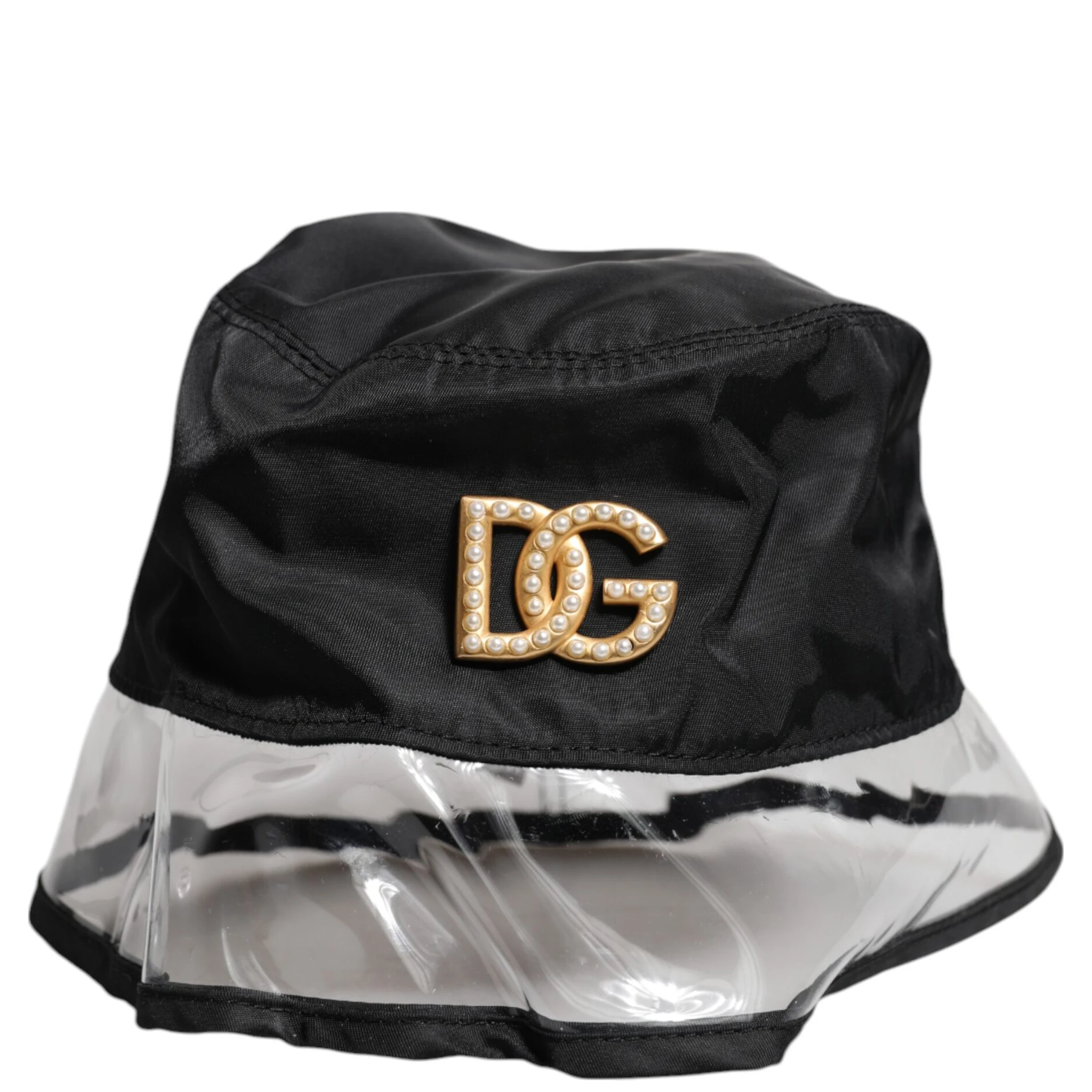 Black Nylon PVC DG Logo Bucket Hat