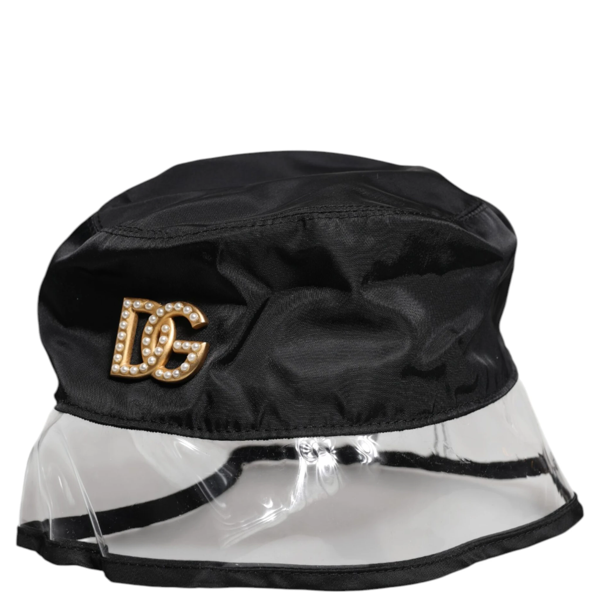 Black Nylon PVC DG Logo Bucket Hat