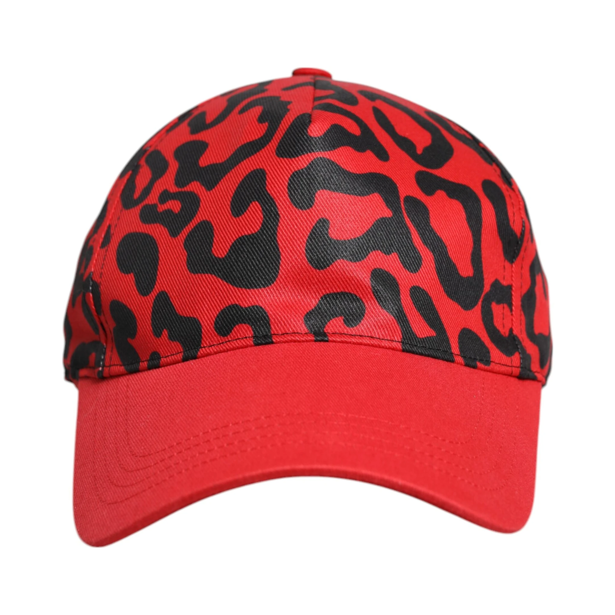 Red Cotton 6 Panels Women Baseball Cap
