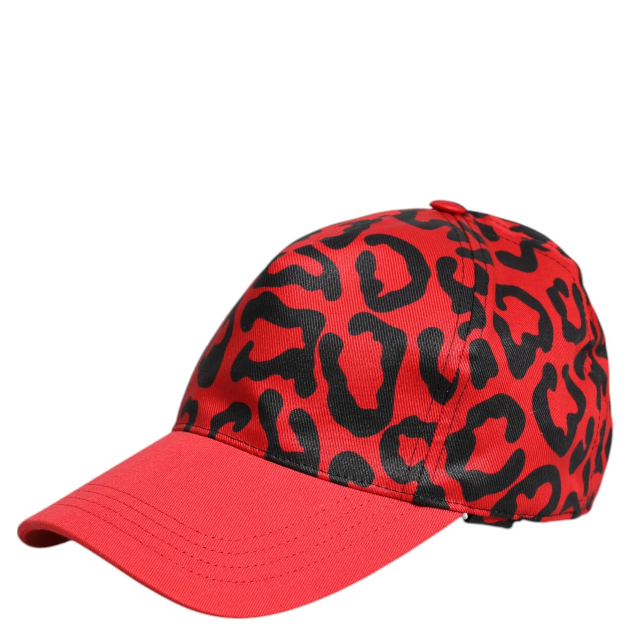 Red Cotton 6 Panels Women Baseball Cap