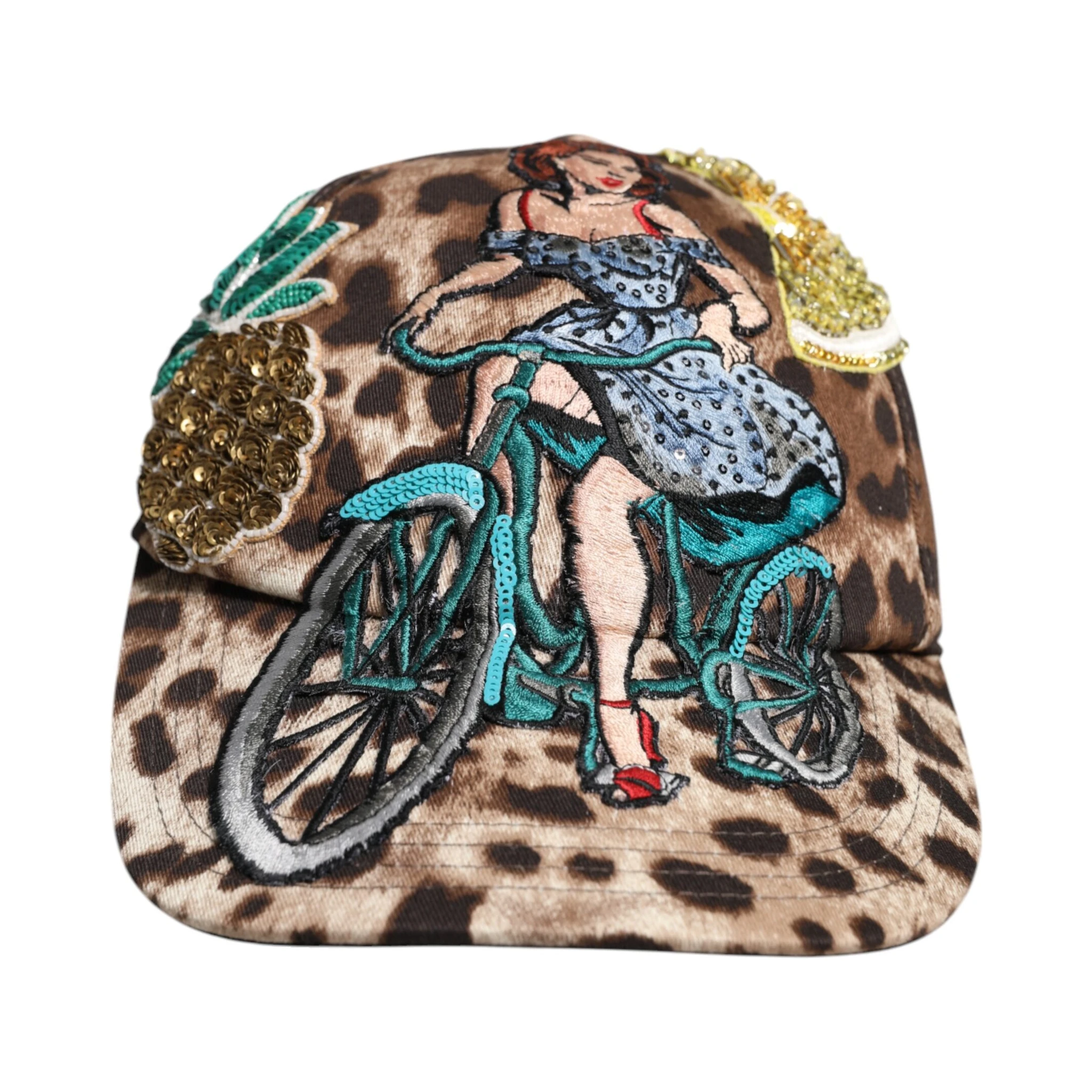 Brown Leopard Sequin Sicily Baseball Cap