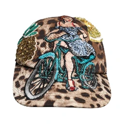 Brown Leopard Sequin Sicily Baseball Cap