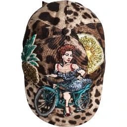 Brown Leopard Sequin Sicily Baseball Cap