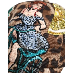 Brown Leopard Sequin Sicily Baseball Cap