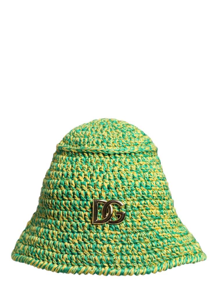 Green Cotton Crochet DG Logo Bucket Hat alternative