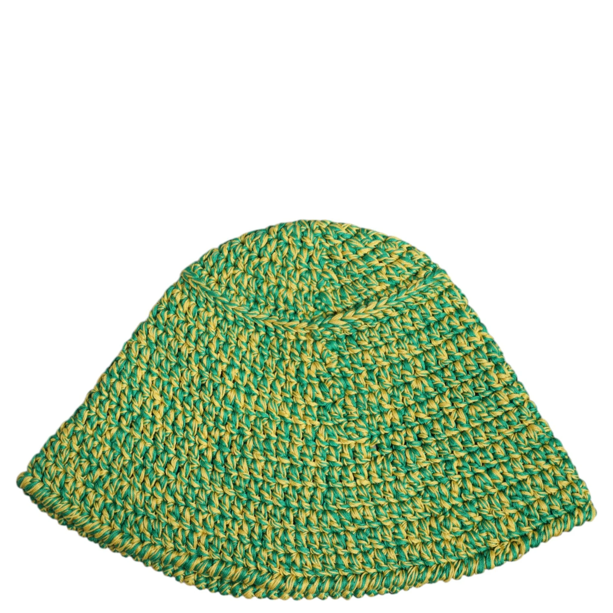 Green Cotton Crochet DG Logo Bucket Hat