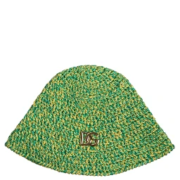 Green Cotton Crochet DG Logo Bucket Hat